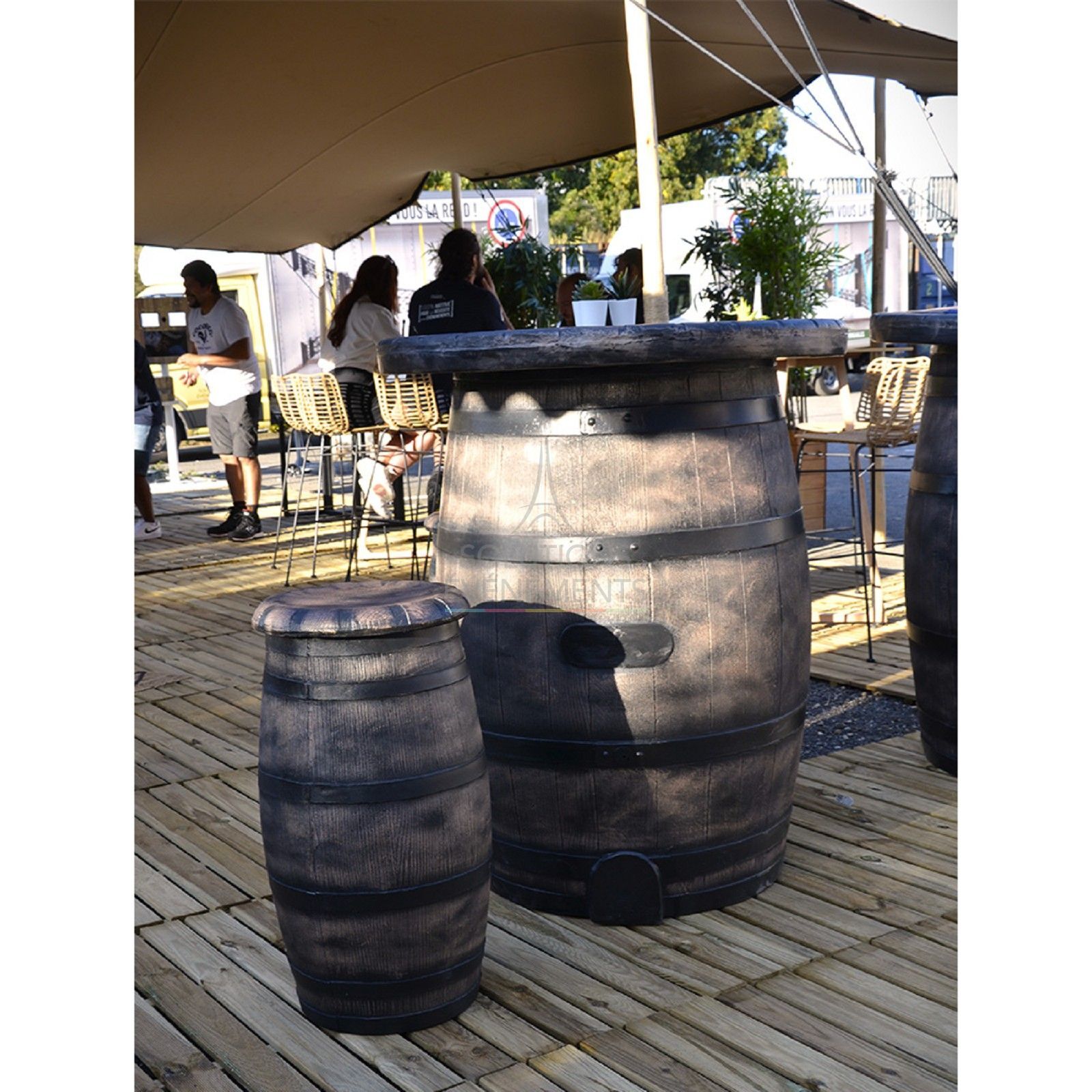 Tabouret de bar tonneau JACK - Visuel 3