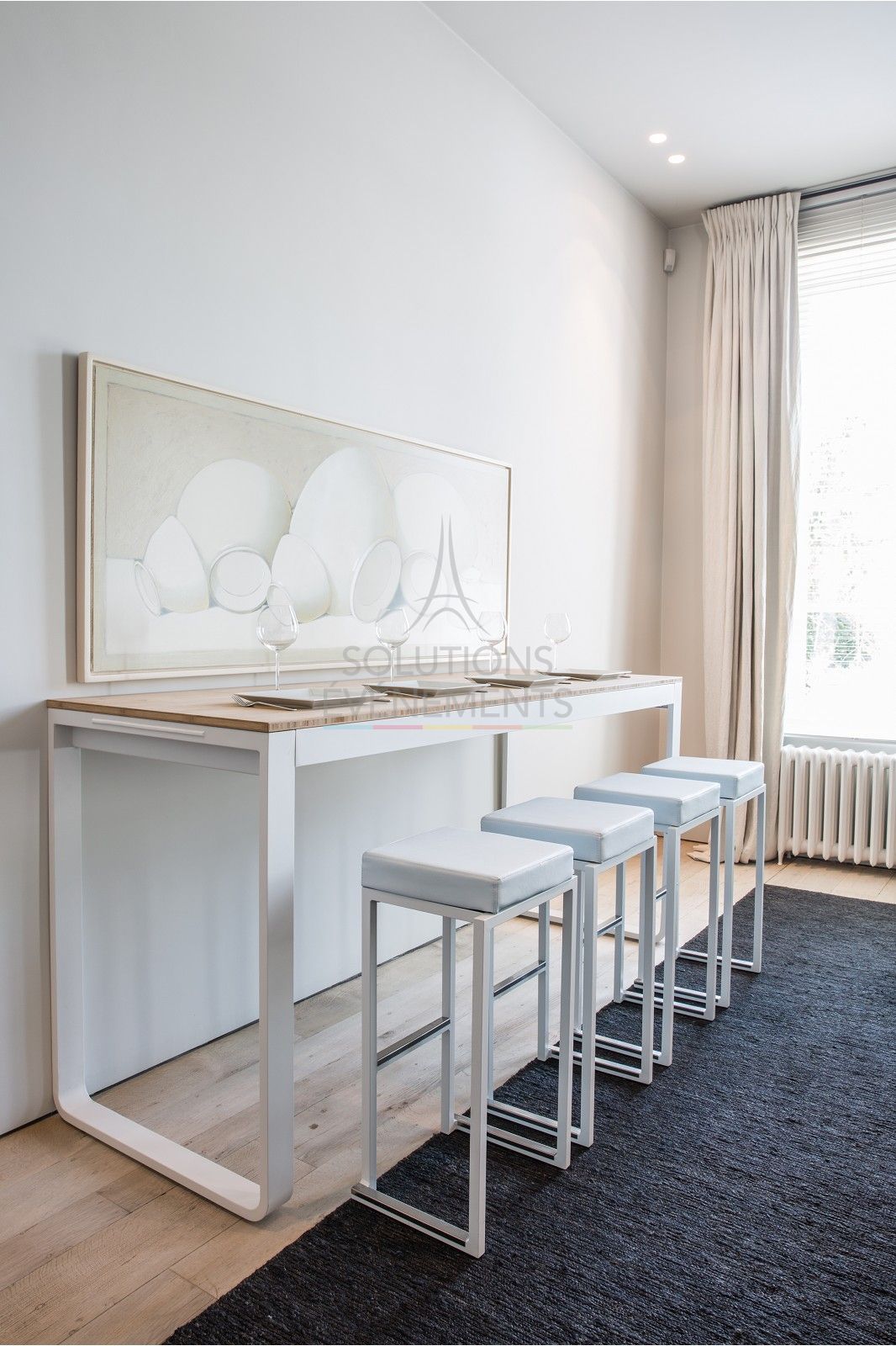 Tabouret haut Kubo Blanc - Pouf velours Or - Visuel 4