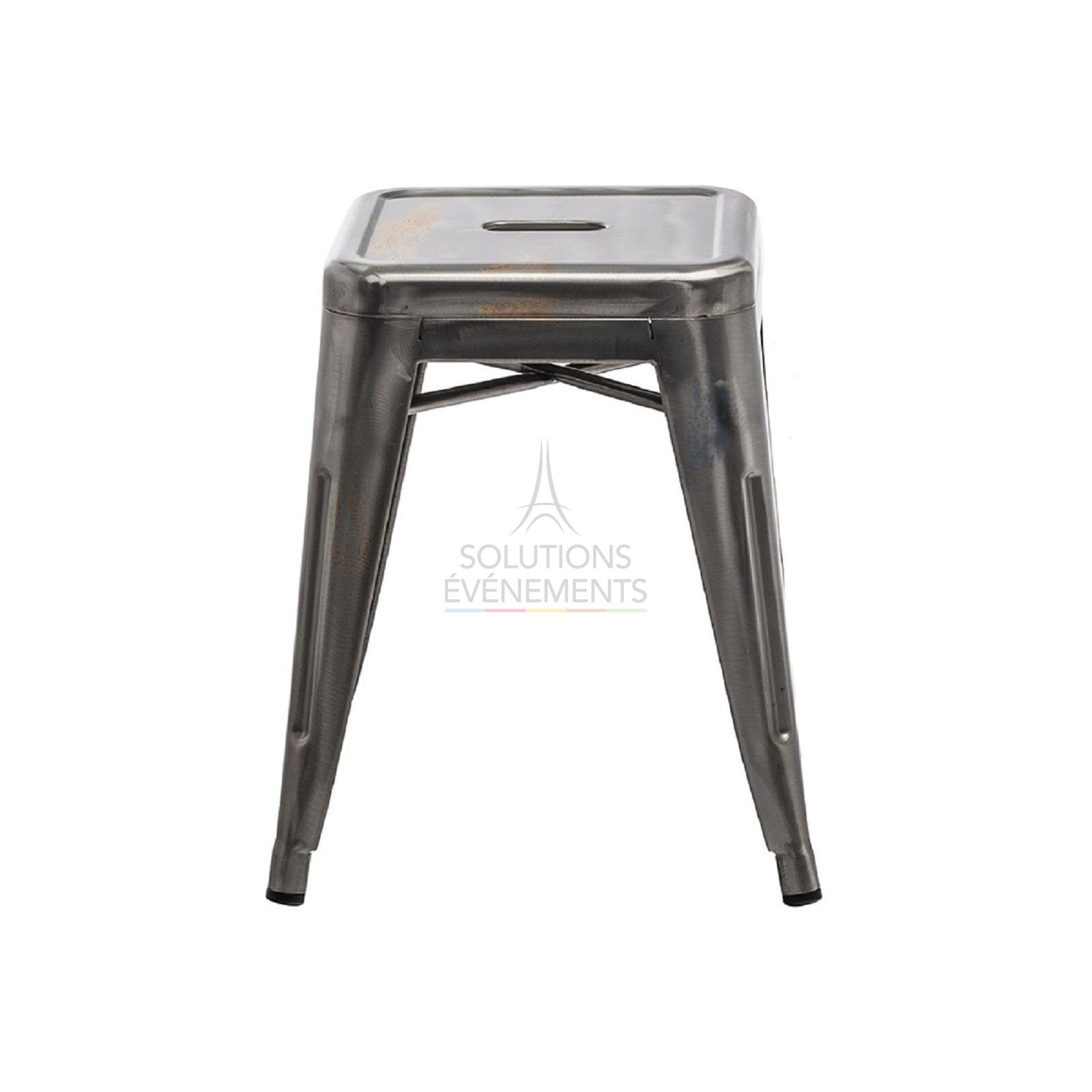 Tabouret Tolix acier brossé industriel - Visuel 2