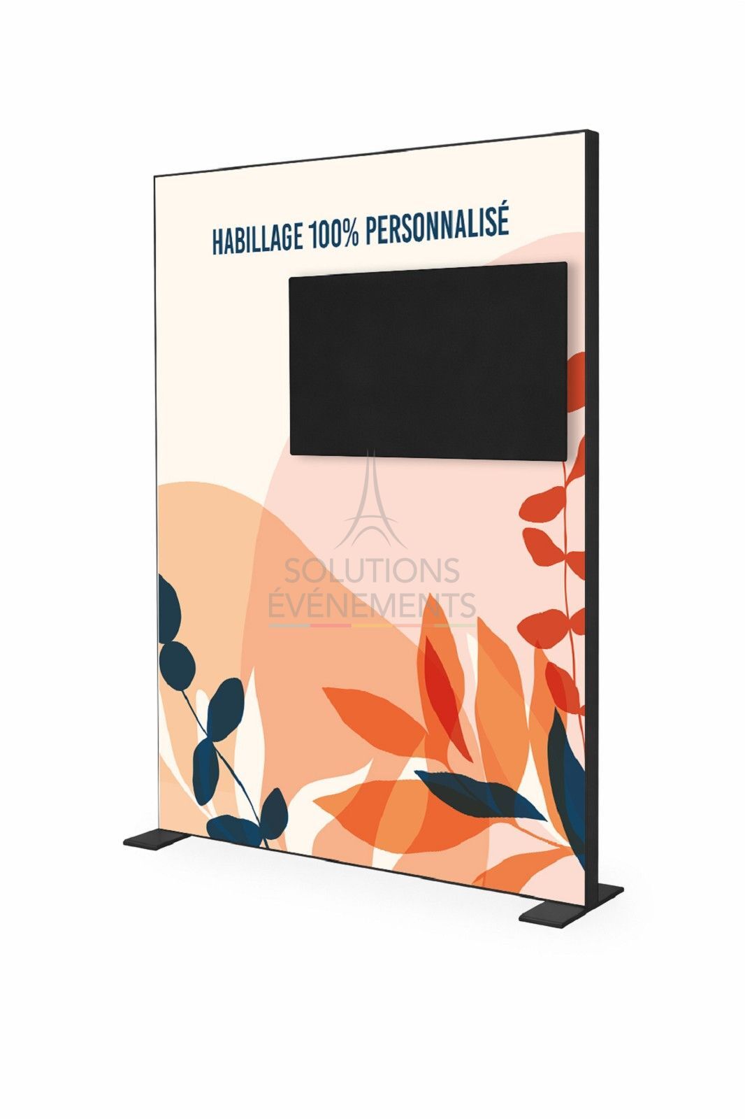 Location totem écran plat personnalisé 1 x 2 m avec écran 43 pouces