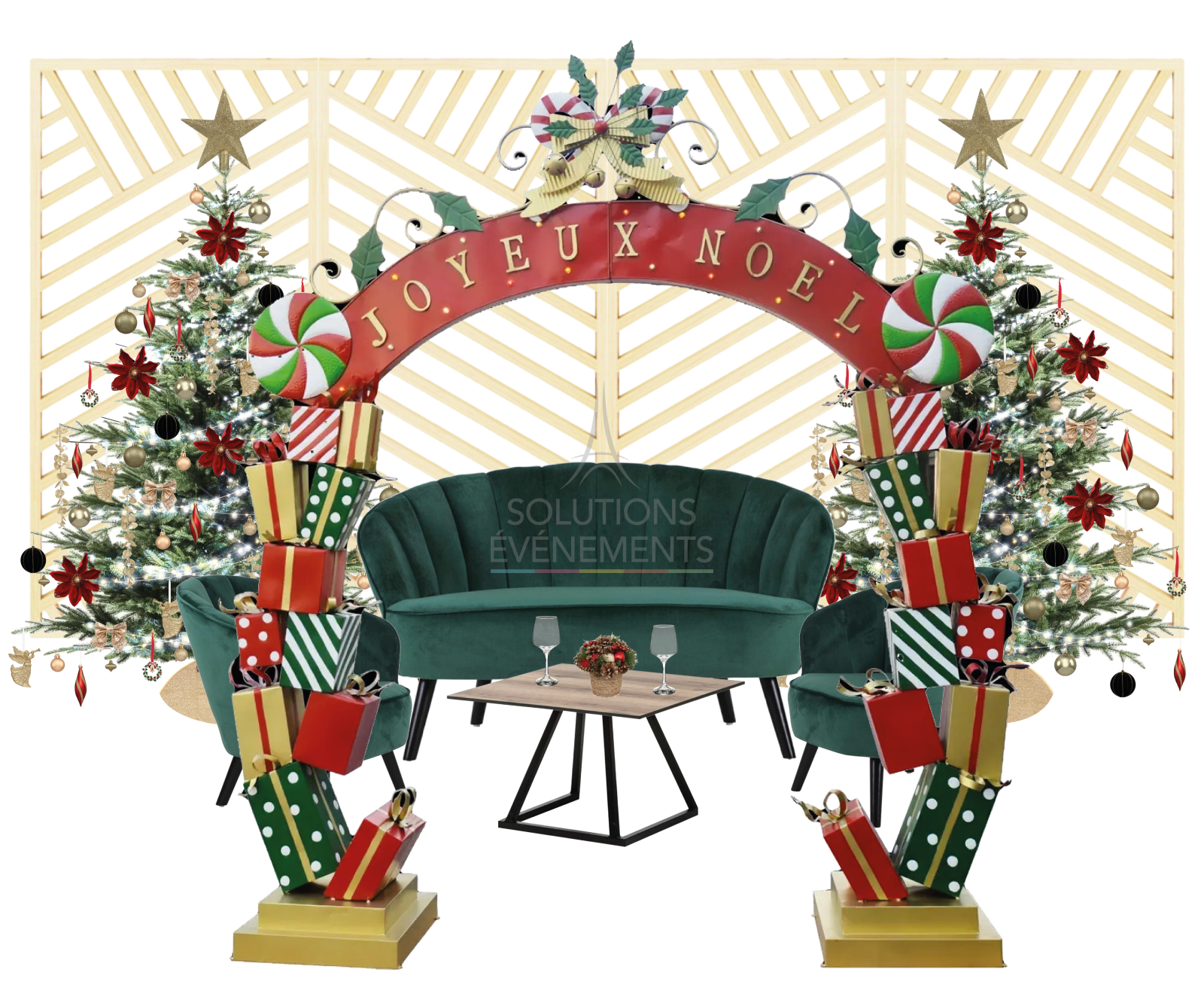 Traditional decorated Christmas tree 210 cm - Visual 2