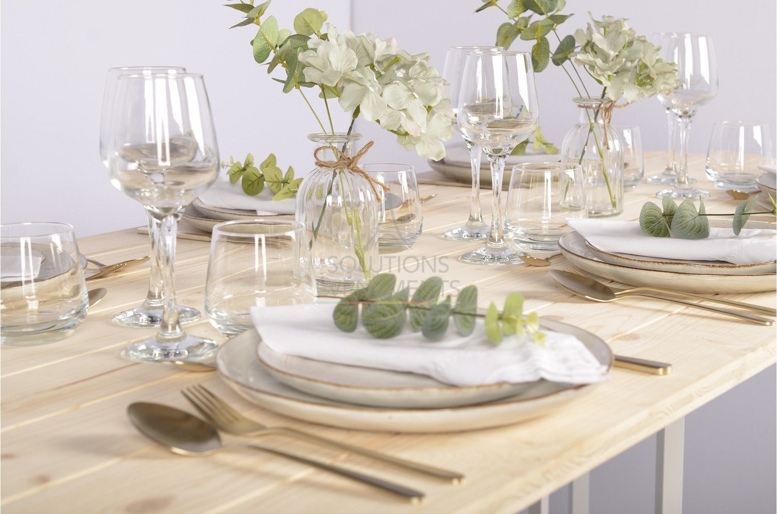 Tribo White Table - Senlis Wood Top 200x80cm - Visual 3