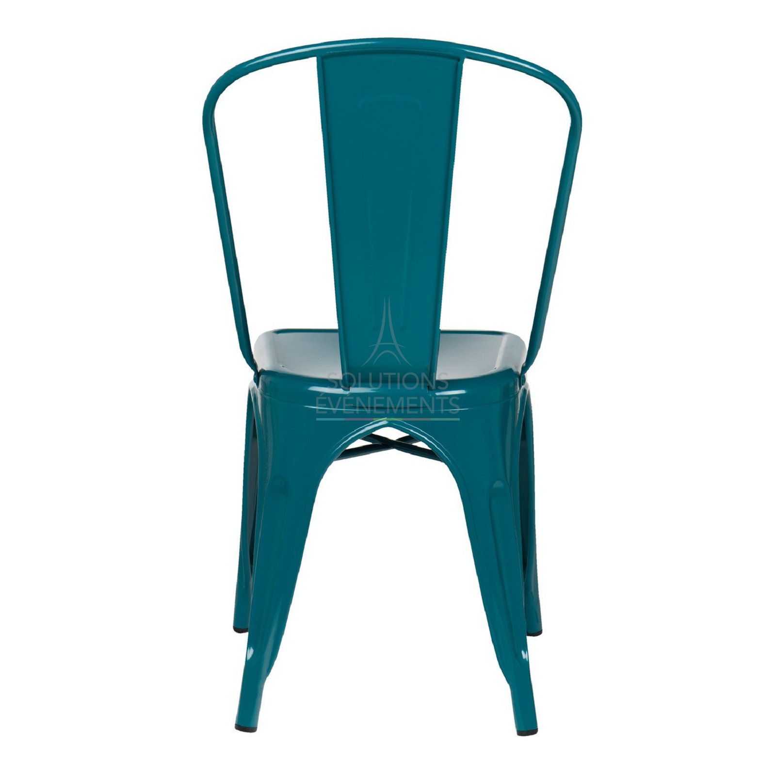 Turquoise blue industrial tolix chair - Visual 3