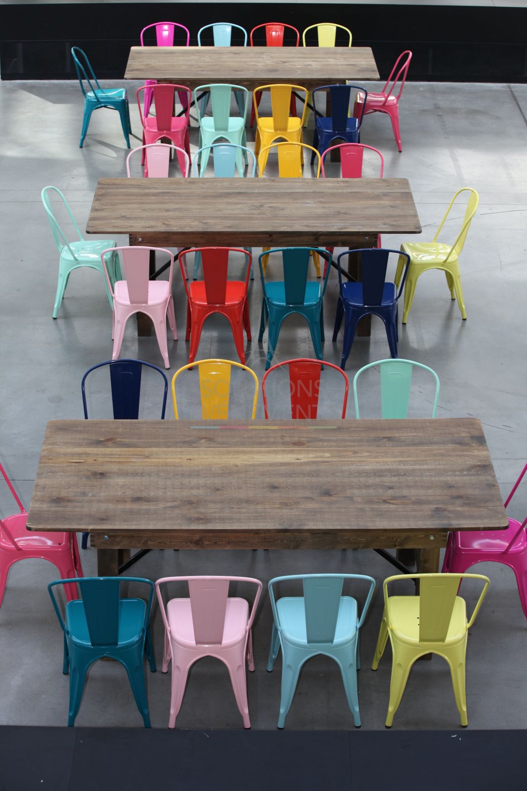 Turquoise blue industrial tolix chair - Visual 5