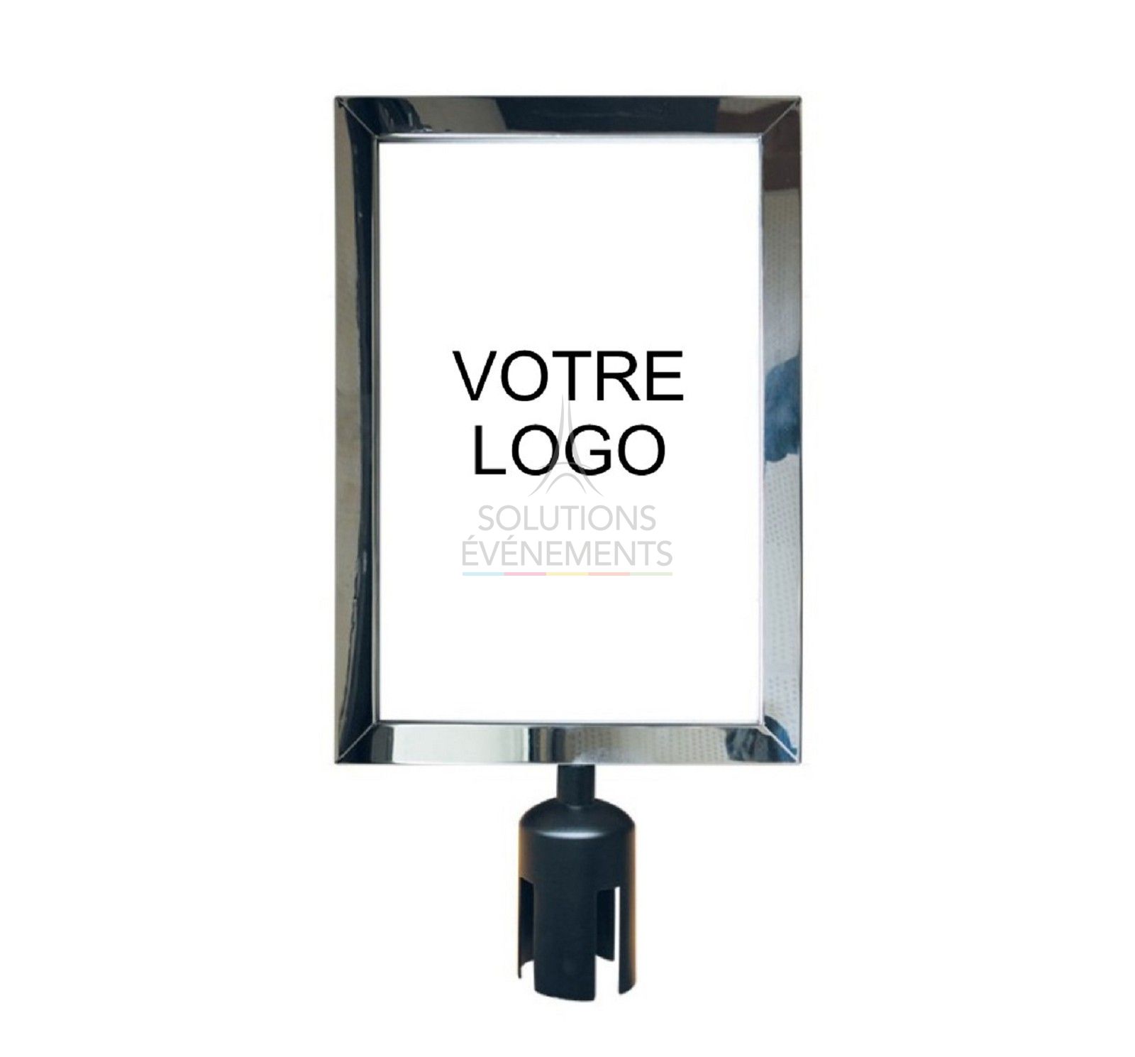 Location de panneau indicateur vertical pour potelet enrouleur avec sangle noire