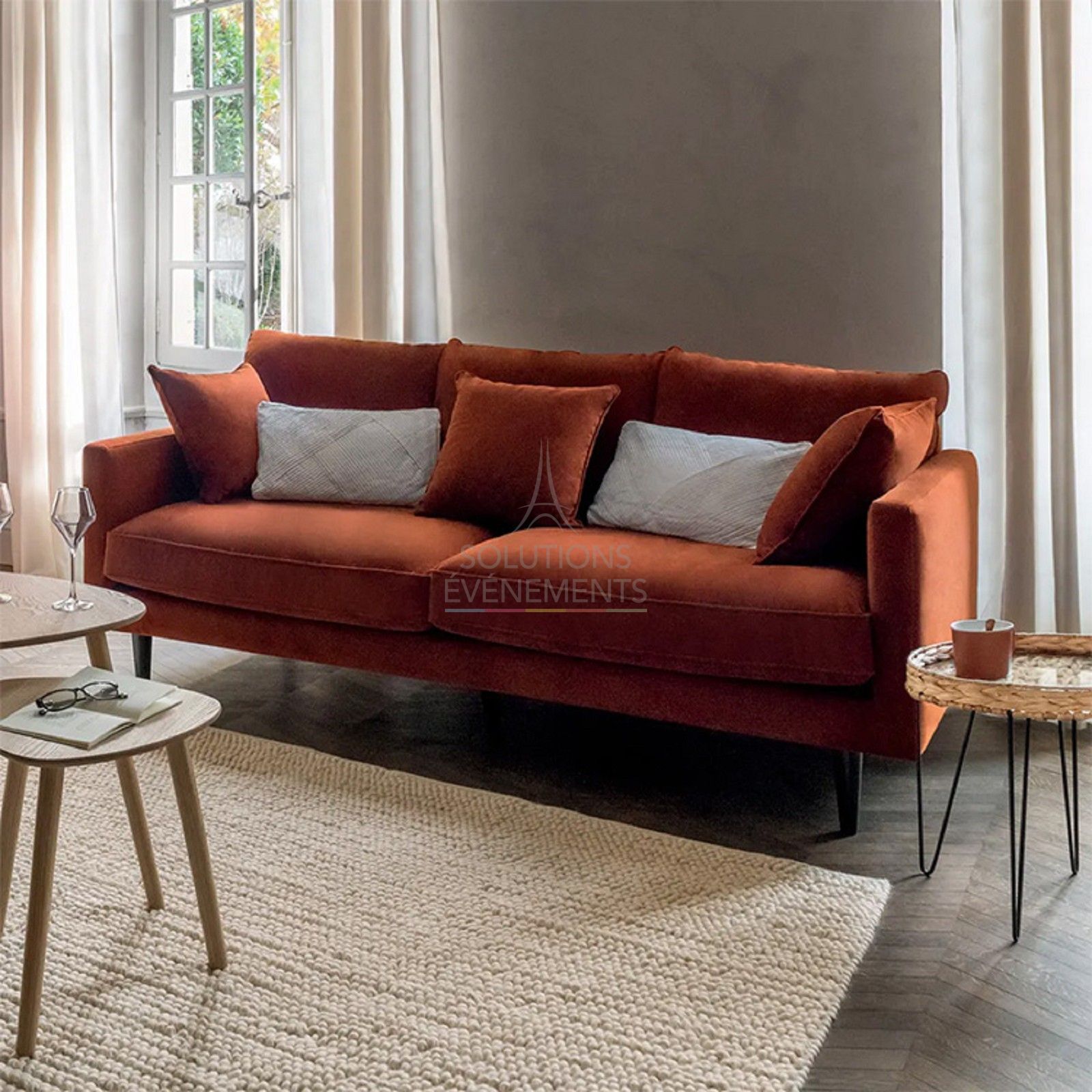 Victoria velvet sofa - Amber - Visual 3