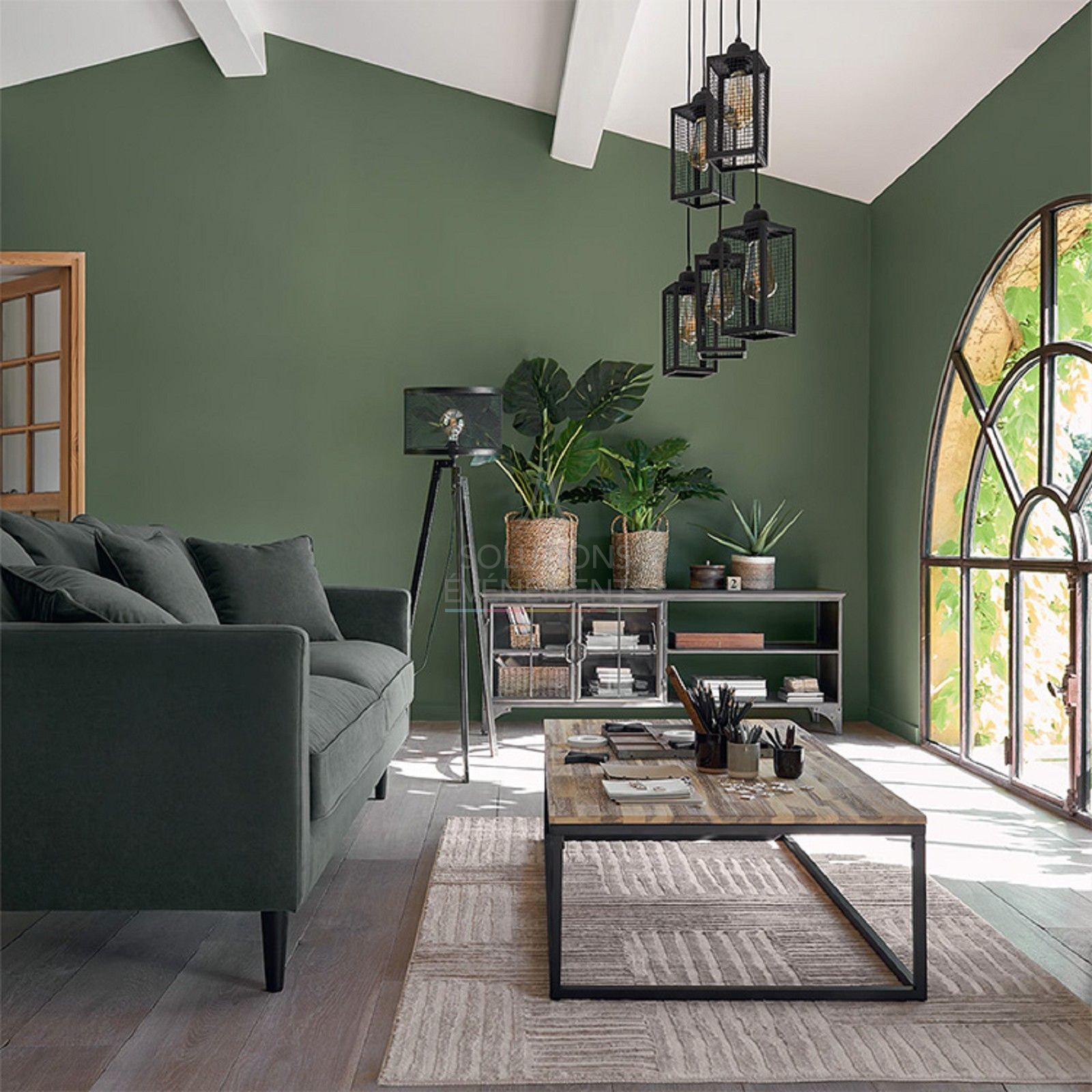 Victoria velvet sofa - Green - Visual 4