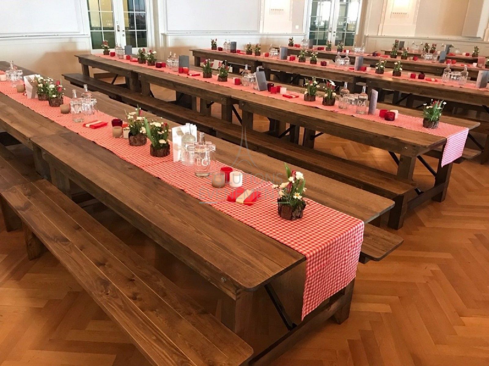 Vintage table and benches kit - Visual 2