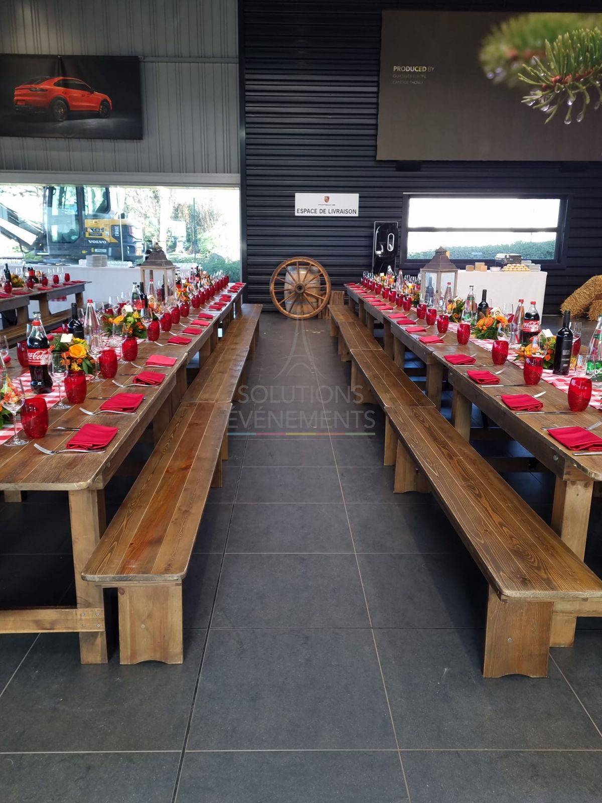 Vintage table and benches kit - Visual 6
