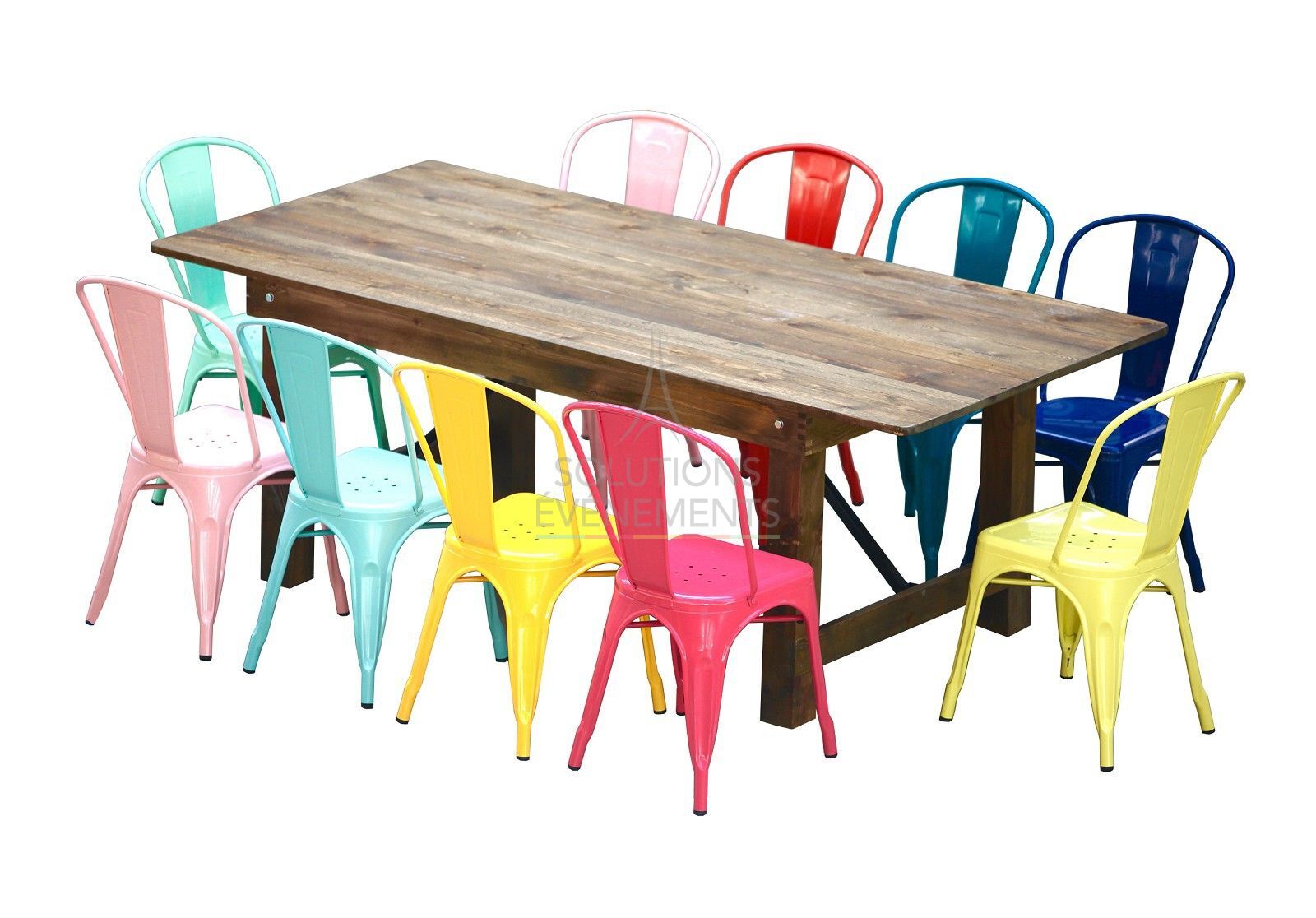 Vintage table and Tolix chairs kit - Visual 1