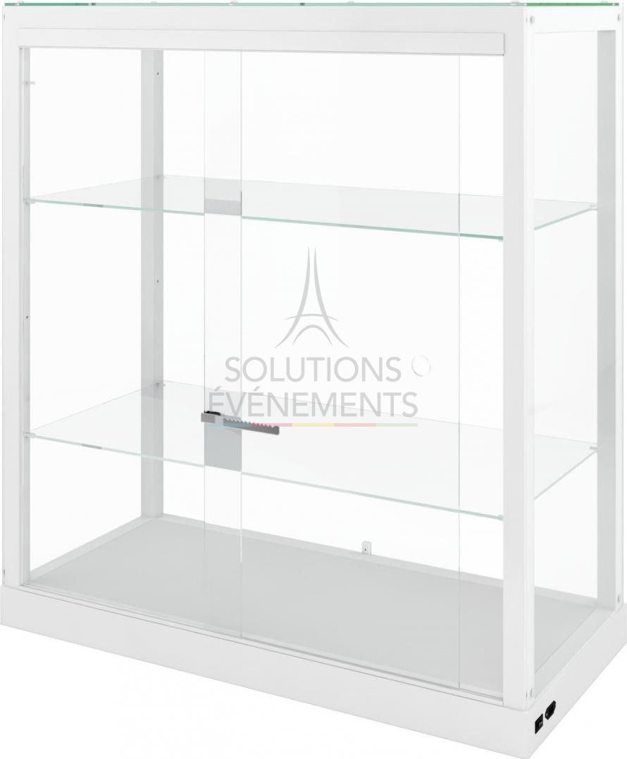 Location de vitrine basse blanche