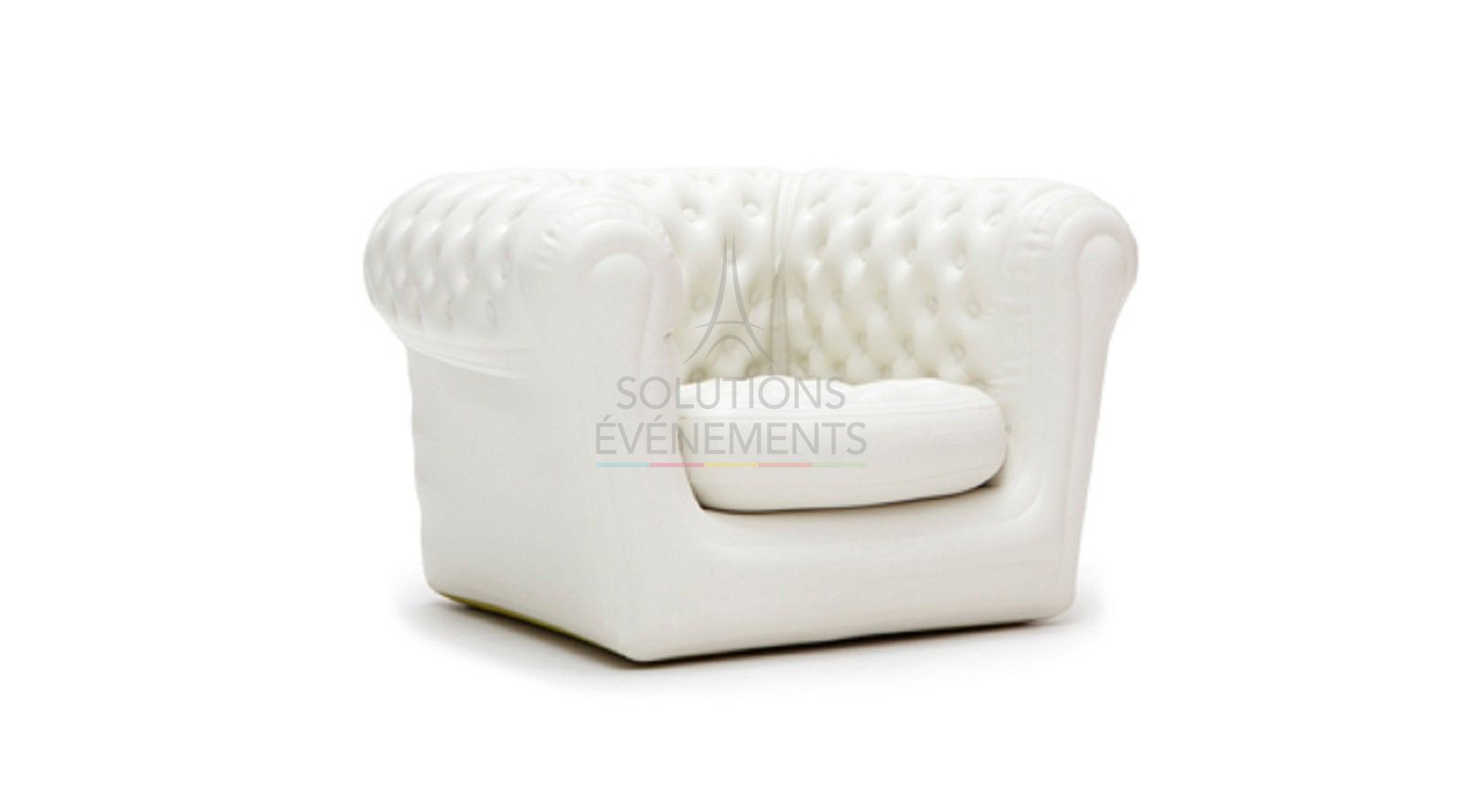 White Inflatable Chesterfield Armchair CH-A - Visual 2