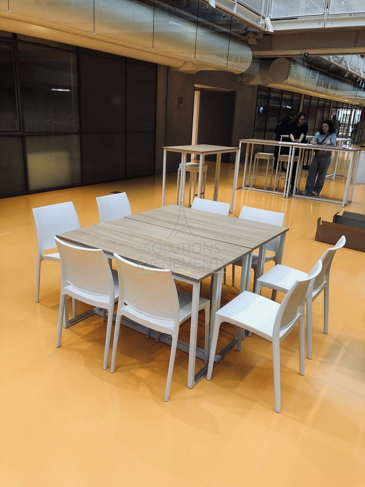 White Kubo Buffet Table - Wooden Top - Visual 6