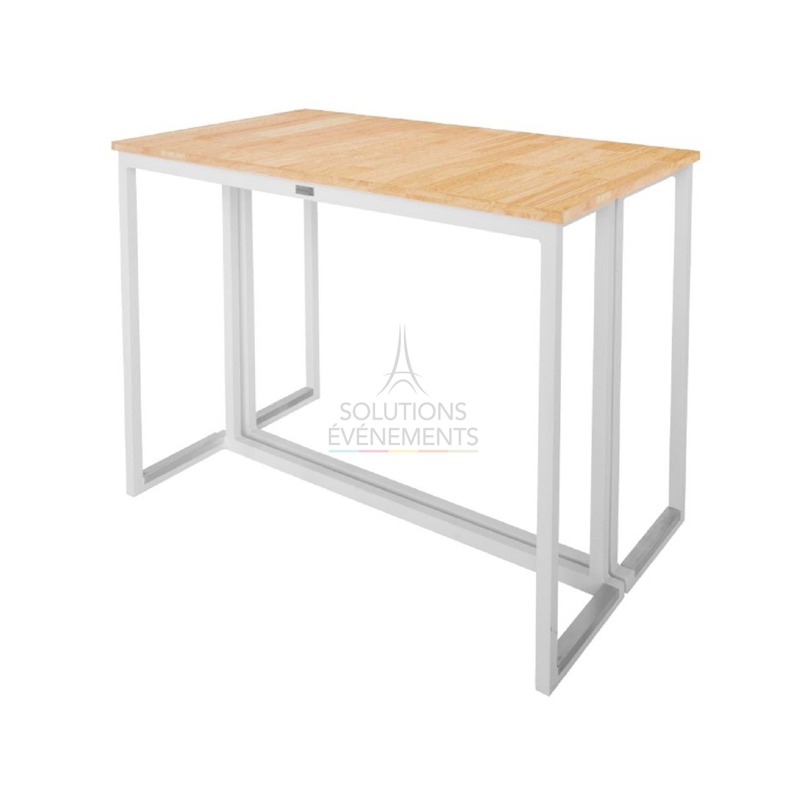 White Kubo Buffet Table - Wooden Top - Visual 1