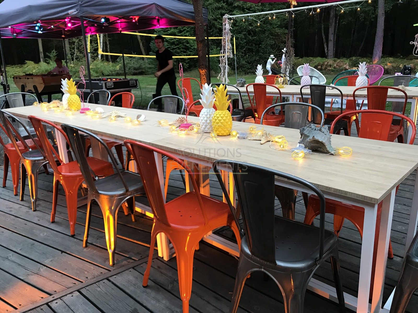 White Kubo Buffet Table - Wooden Top - Visual 4