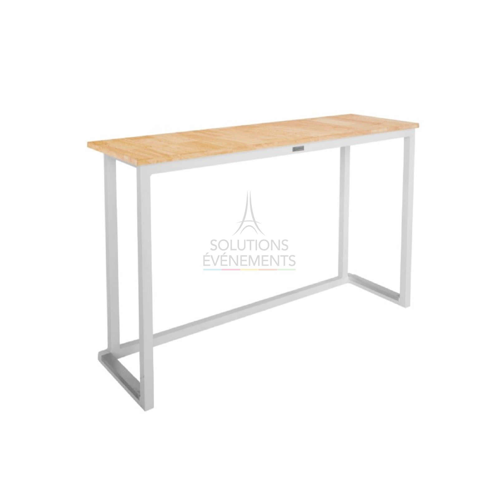 White Kubo Console - Wooden Top - Visual 1