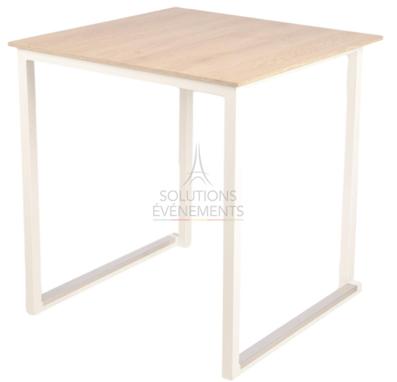 Location de table gueridon effet bois de chêne