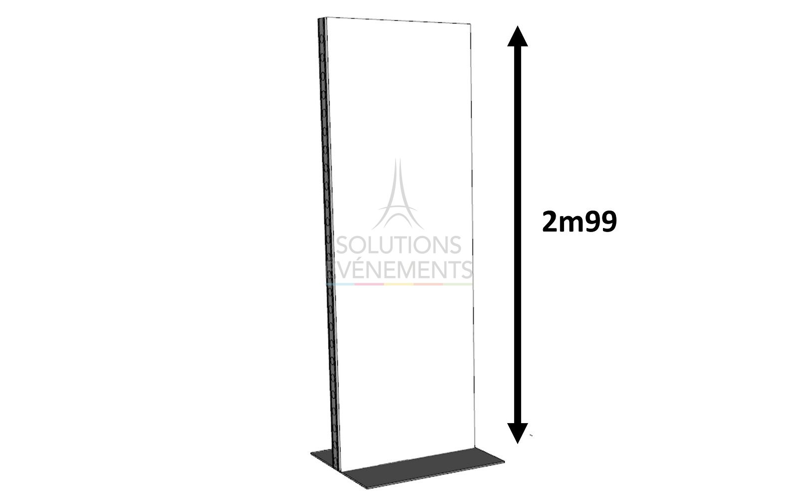 Rental of self-supporting and modular partition walls. White - Height 3 meters