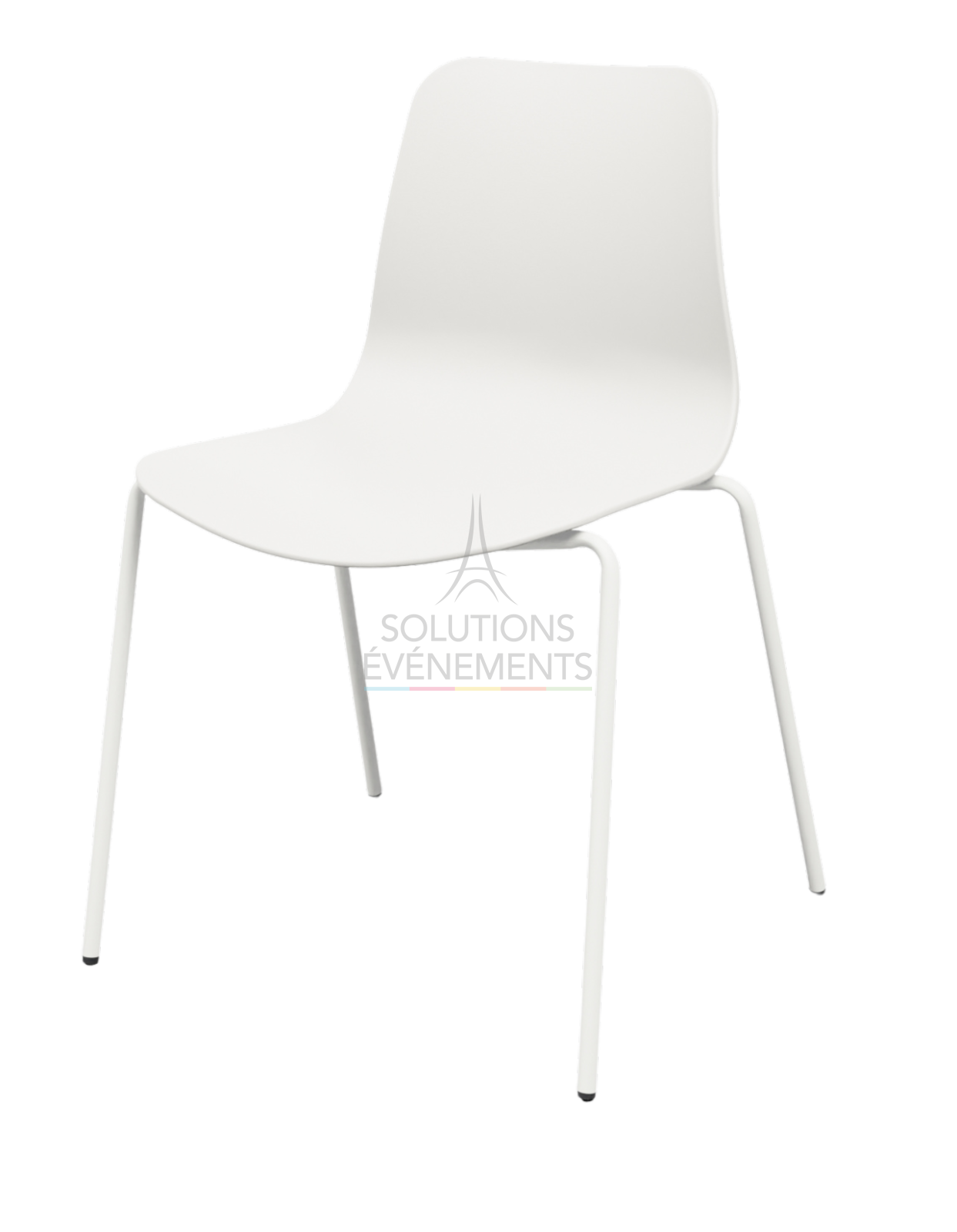 Rental of stackable white shell chairs