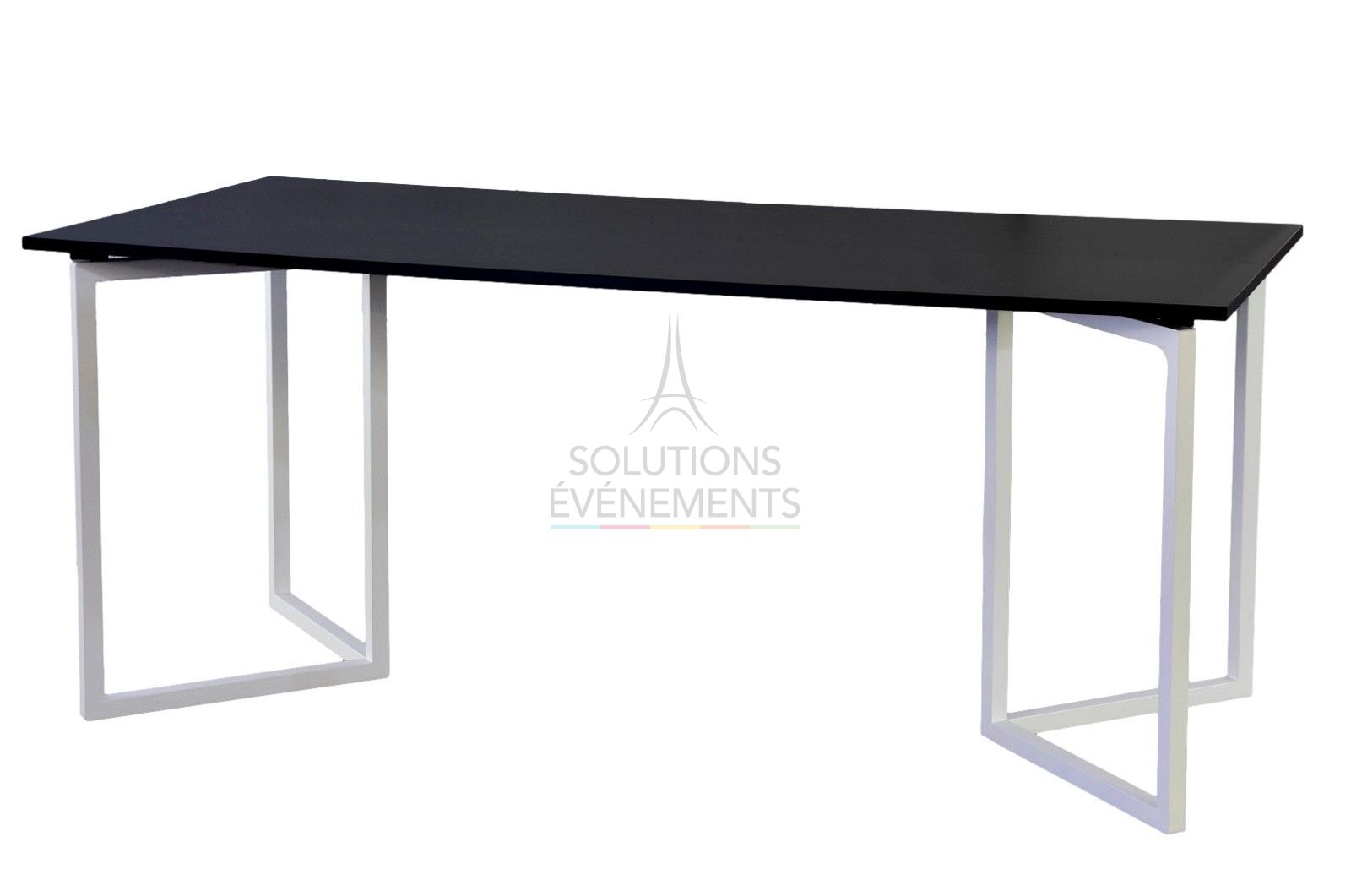 White Tribo Table - Black Top 180x80cm - Visual 1