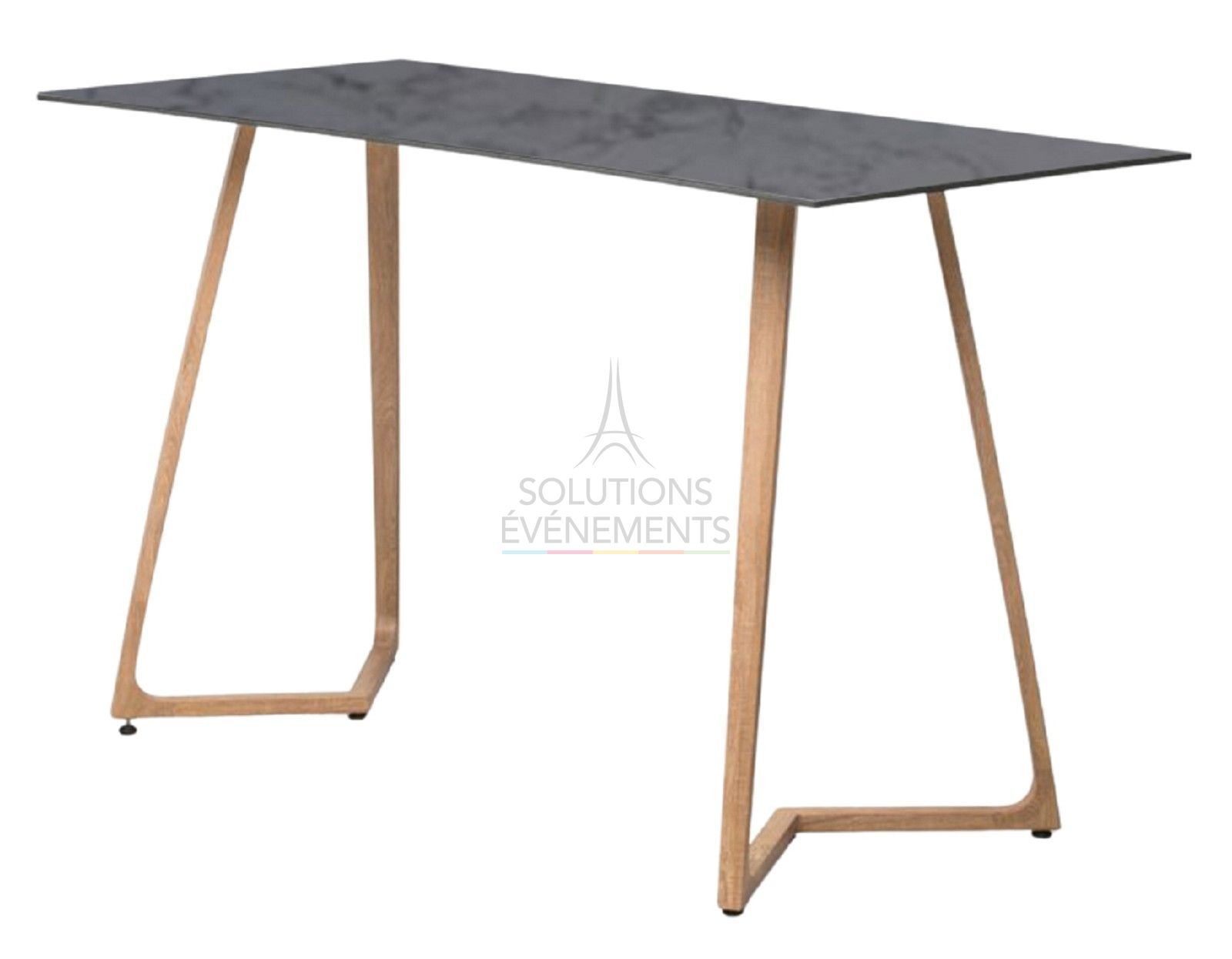 Wings high table 6-8 pax - Gray marble top 180x80cm - Visual 1