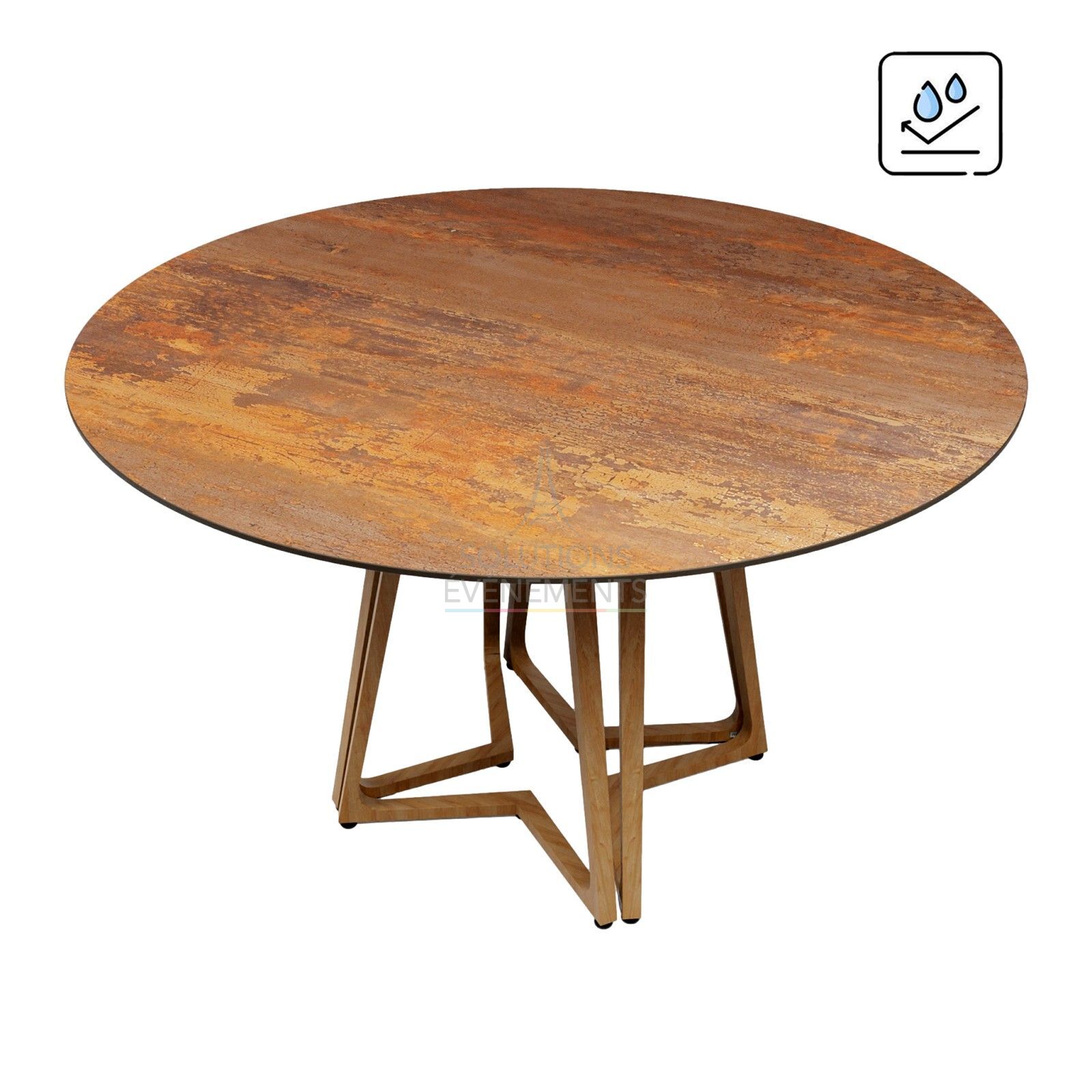Rental of round high table Ø180 cm with waterproof factory top