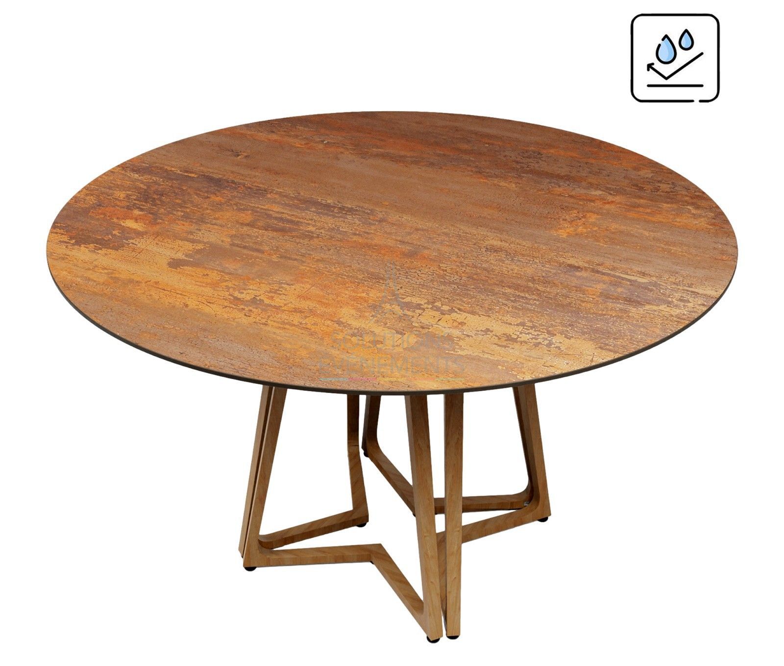 Rental of round high table Ø180 cm with waterproof factory top