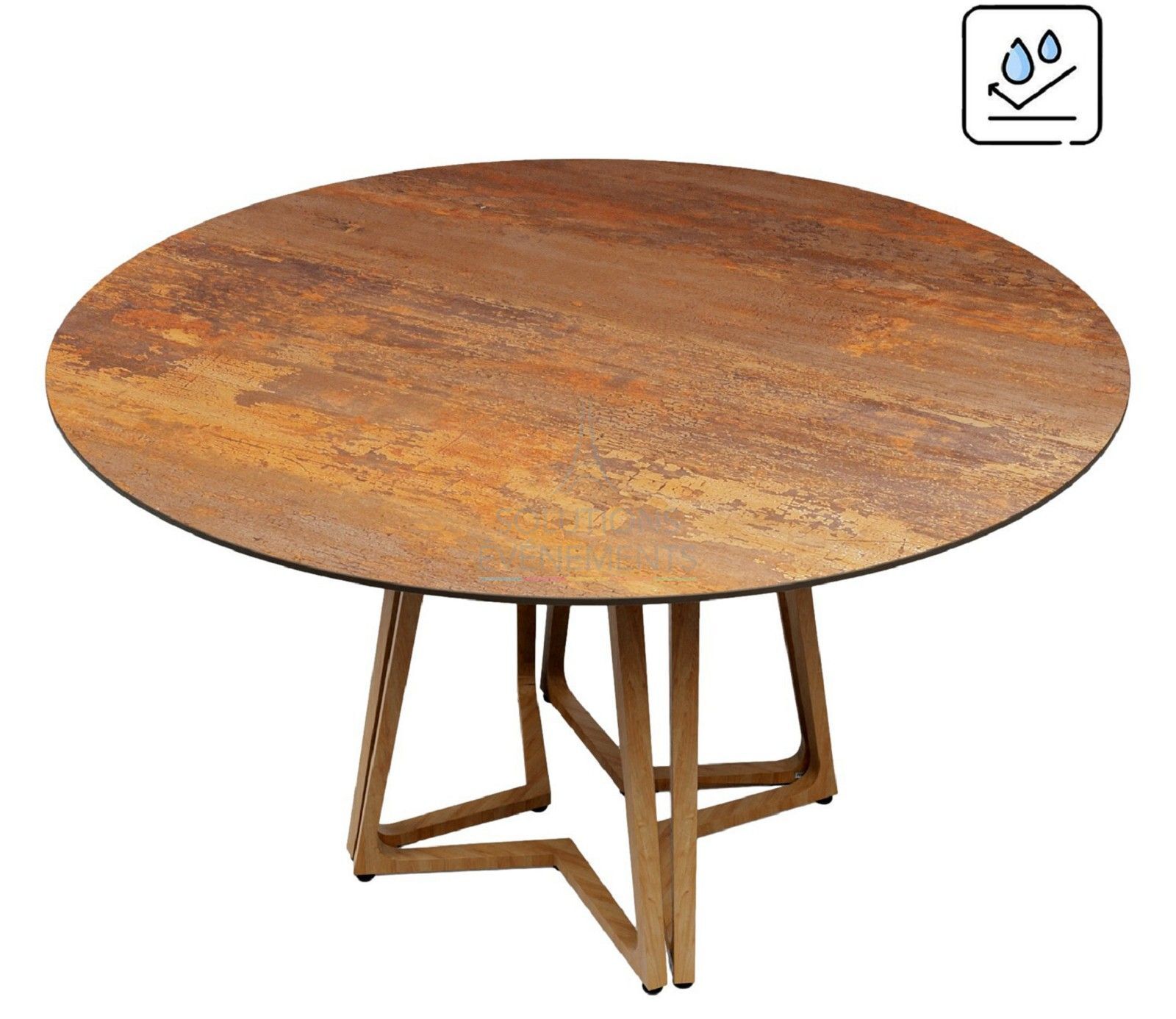 Rental of round high table Ø180 cm with waterproof factory top