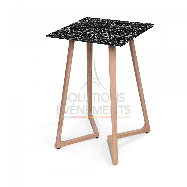 Wings standing table - Black recycled tray 80x80cm - Visual 1
