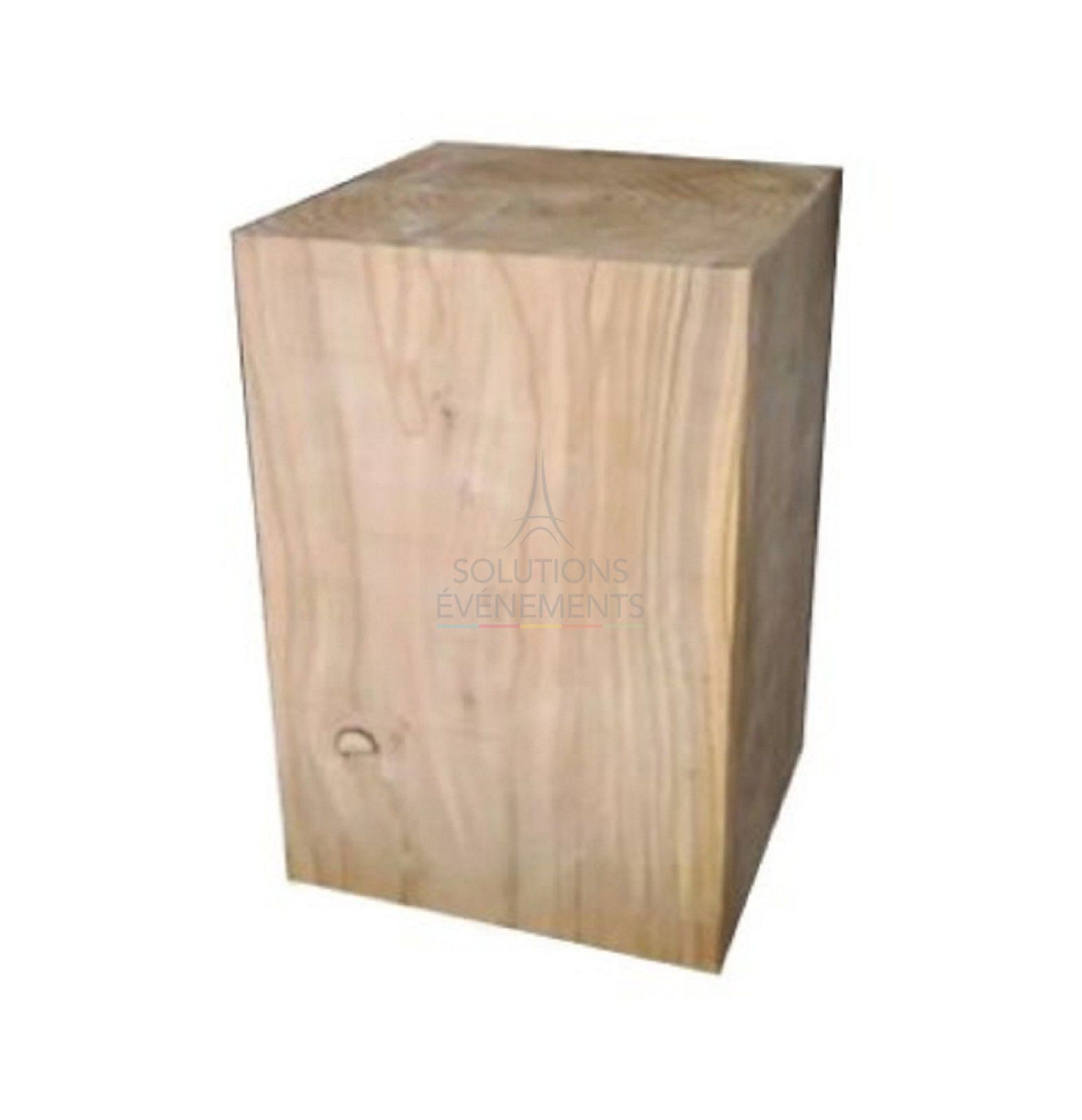 Location d'assise pouf en bois de sapin brut certifié PEFC