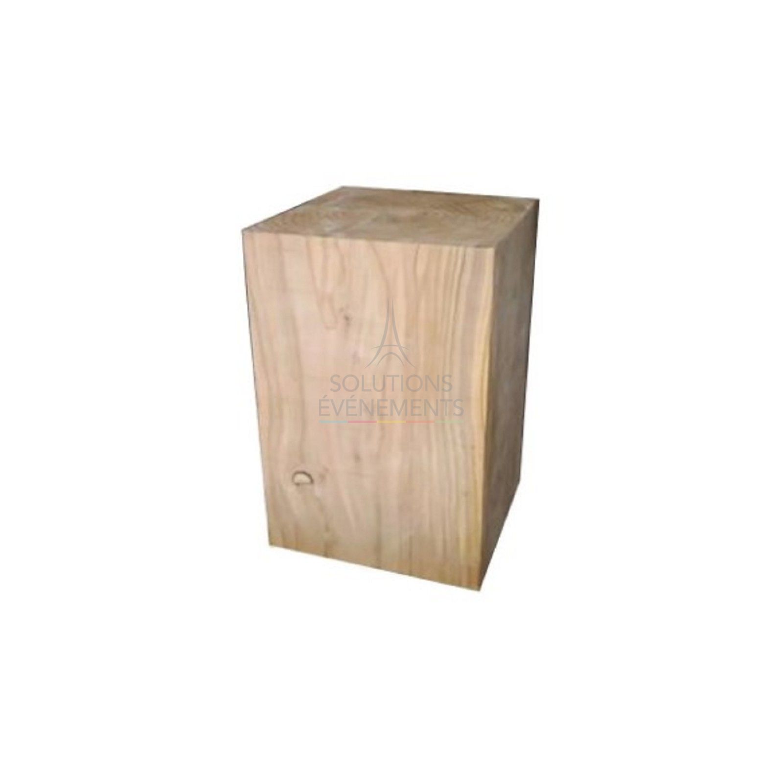 Location d'assise pouf en bois de sapin brut certifié PEFC