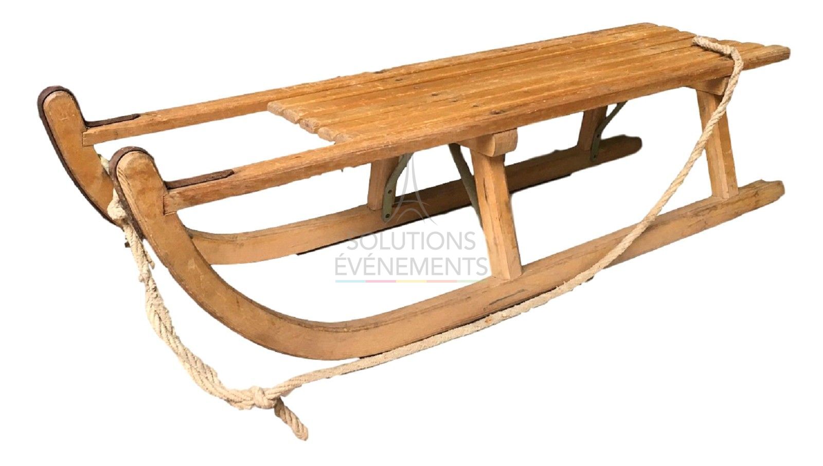 Location luge en bois déco
