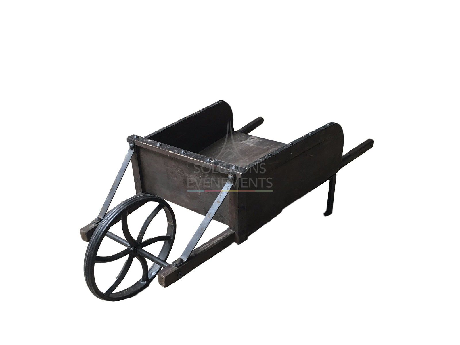 Wooden decorative wheelbarrow rental