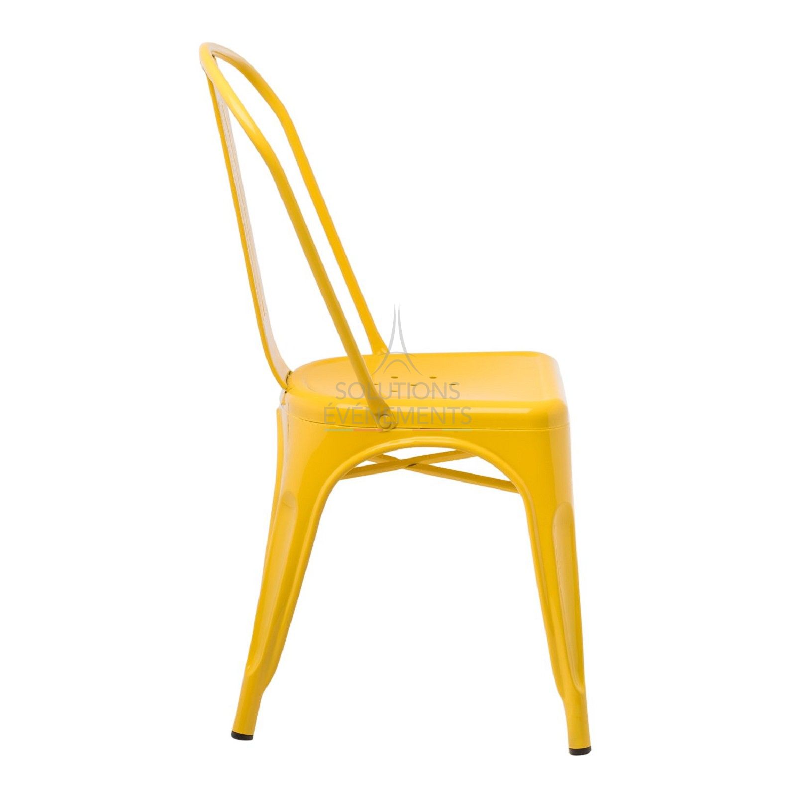 Yellow industrial tolix chair - Visual 2