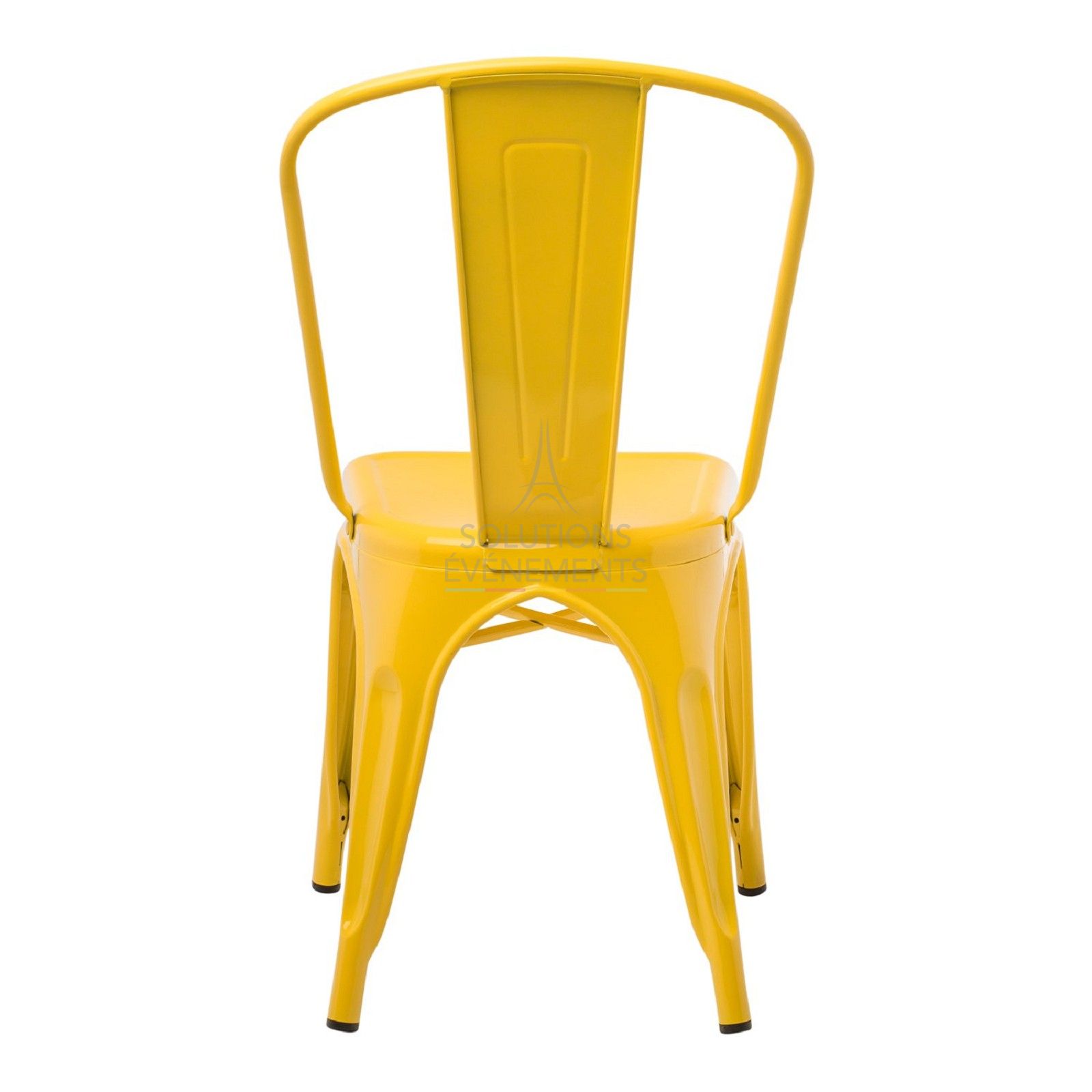 Yellow industrial tolix chair - Visual 3