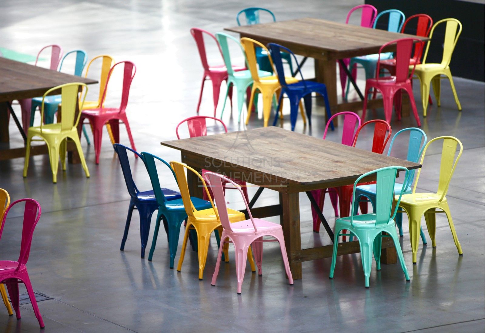 Yellow industrial tolix chair - Visual 5